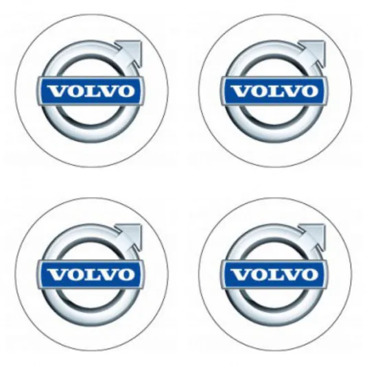 Samolepky živicové 3D Volvo (biela) 4ks