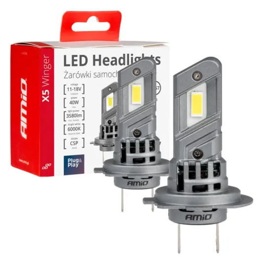 LED žiarovky X5-series WINGER H7 H18 6000K max 40W AMIO-03946
