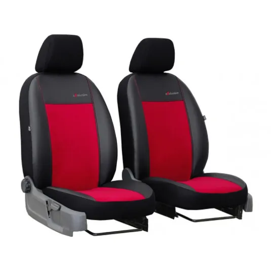 Autopoťahy Exclusive Alcantara 1+1 predné (Alcantara-koža) červeno-čierne