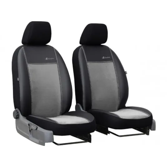 Autopoťahy Exclusive Alcantara 1+1 predné (Alcantara-koža) slabo sivo-čierne