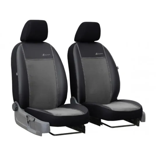 Autopoťahy Exclusive Alcantara 1+1 predné (Alcantara-koža) tmavo sivo-čierne