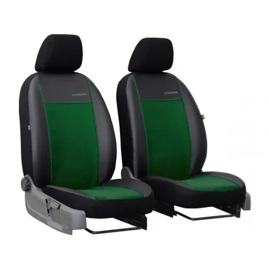 Autopoťahy Exclusive Alcantara 1+1 predné (Alcantara-koža) zeleno-čierne