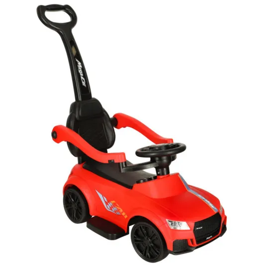 Odrážadlo- auto 3v1 so zvukom, svetlami- červené