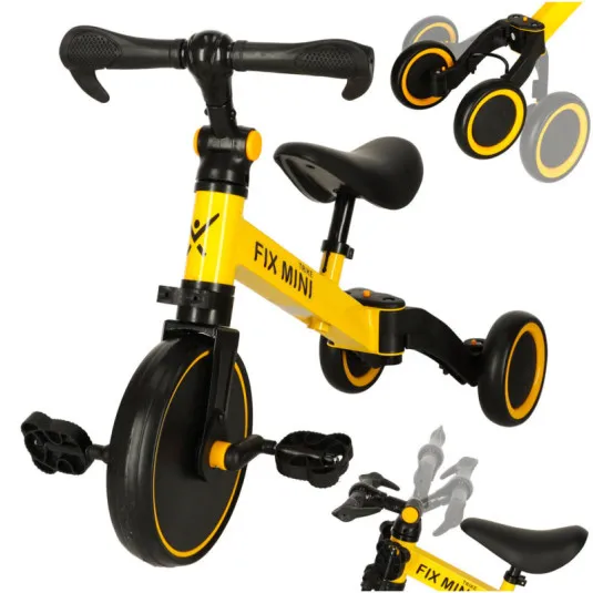 Trojkolka TRIKE FIX MINI CROSS - COUNTRY 3V1 s pedálmi žltá