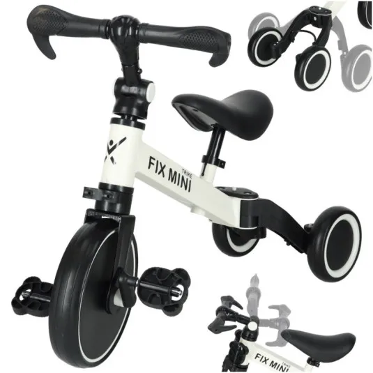 Trojkolka TRIKE FIX MINI CROSS - COUNTRY 3V1 s pedálmi biela