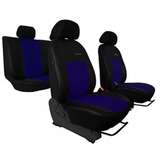 Autopoťahy Exclusive Alcantara modro-čierne (Alcantara-koža)