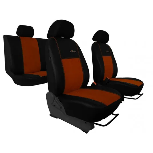 Autopoťahy Exclusive Alcantara hnedo-čierne (Alcantara-koža)