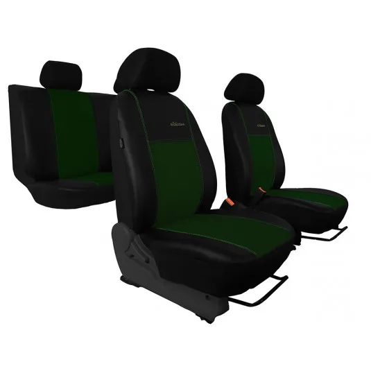 Autopoťahy Exclusive Alcantara zeleno-čierne (Alcantara-koža)