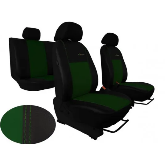 Autopoťahy Exclusive Leather zeleno-čierne (koža)