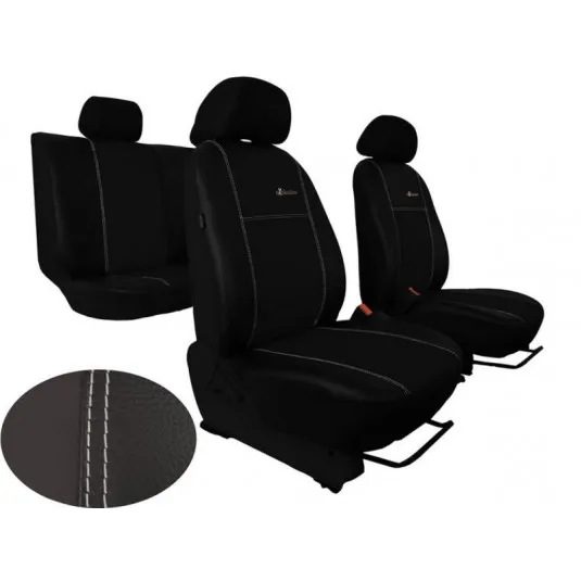 Autopoťahy Exclusive Leather čierno-čierne (koža)