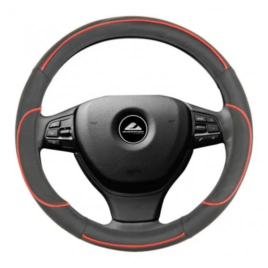 Poťah volantu čierno/červený ELEGANCE 37-39cm