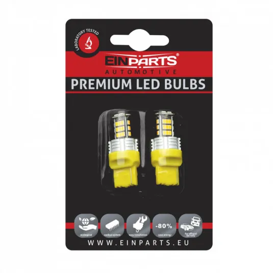 W21W LED žiarovka (30 x SMD 3020) oranžová canbus