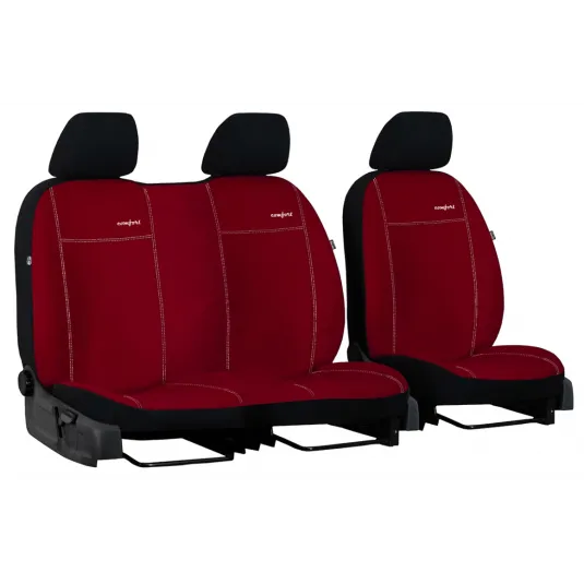 Poťahy pre TOYOTA Proace city 2+1 (od 2018) Comfort (Alcantara) červené (vyp)