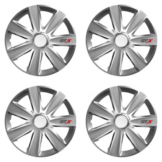 Puklice pre Škoda 16 GTX CARBON silver