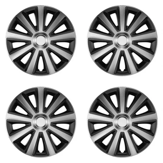 Puklice pre Škoda Aviator carbon silver&black 15 VERSACO