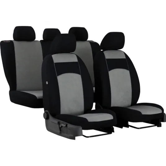 Autopoťahy Tuning 100% šedo-čierne (velour-textil)