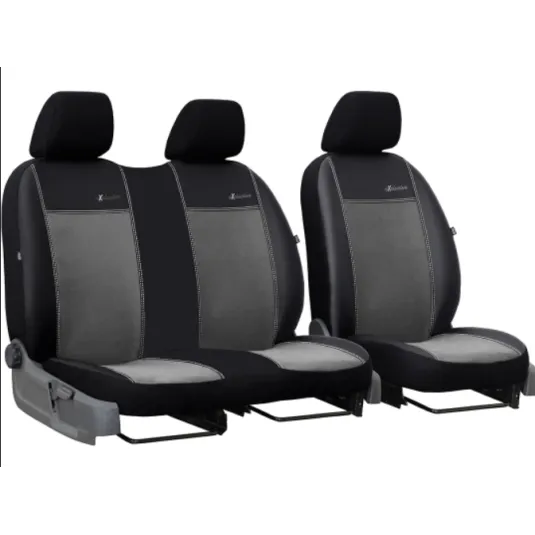 Poťahy pre FIAT DUCATO 2+1 III (2007-2014) Comfort (Alcantara) tmavo šedá (vyp)