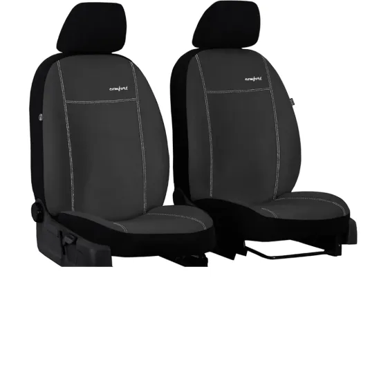 Poťahy pre FIAT DUCATO 1+1 II (1994-2006) Exclusive Alcantara (Alcantara-koža) tmavo šedá (vyp)