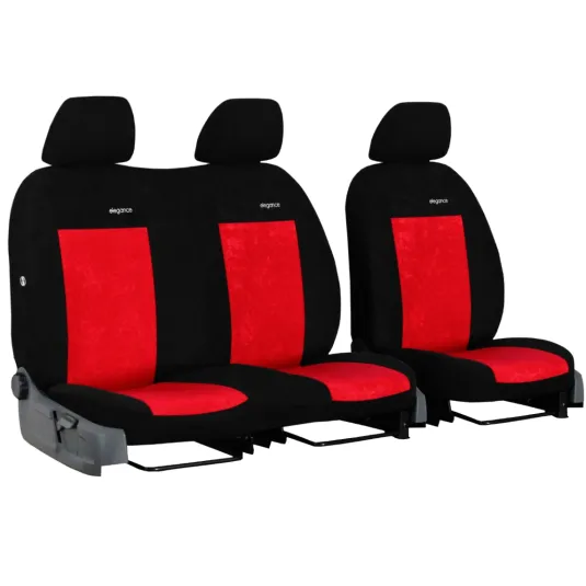 Poťahy pre CITROËN Berlingo 2+1 III (od 2018) Elegance (velour-velour) červená (vyp)