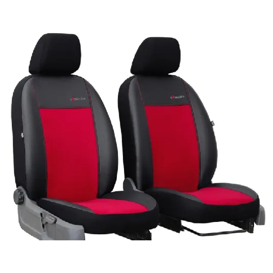 Poťahy pre OPEL VIVARO 1+1 II (2014-2019) Exclusive Alcantara (Alcantara-koža) červená (vyp)
