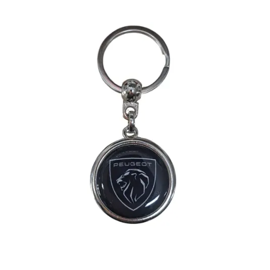 Kľúčenka Peugeot nové logo okrúhla čierna