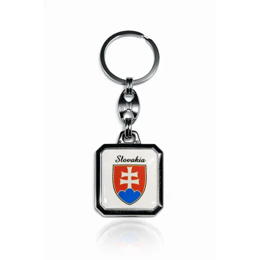 Kľúčenka Slovakia hranatá biela
