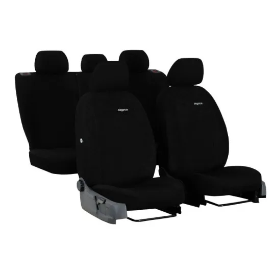 Poťahy pre FIAT SCUDO 2+1 II (2007-2016) Elegance (velour-velour) čierna (vyp)