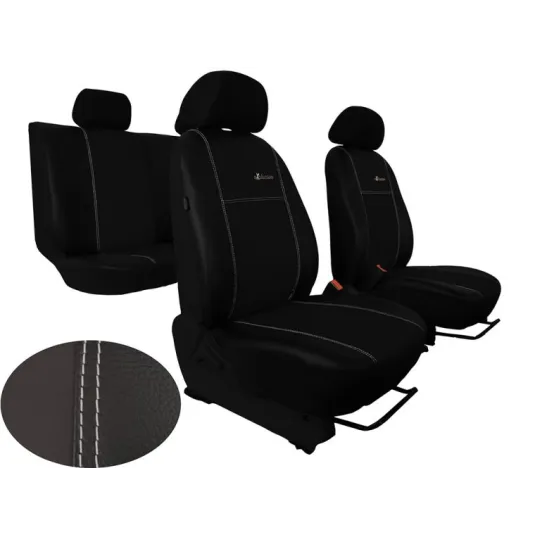 Poťahy pre CUPRA BORN (od 2021) Exclusive Leather (koža) čierna (vyp)