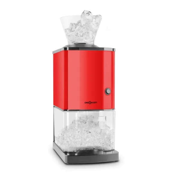 OneConcept Icebreaker, drvič ľadu, 15 kg/h, objem 3,5 l, zásobník na ľad, nehrdzavejúca oceľ, červený