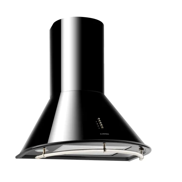 Klarstein Lumio Neo, digestor, 60 cm, komínový, 615 m³/h, retro dizajn, nehrdzavejúca oceľ, čierny