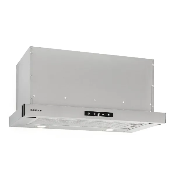 Klarstein Vinea, digestor, 60 cm, vstavaný, 560 m³/h, plochá konštrukcia, strieborný