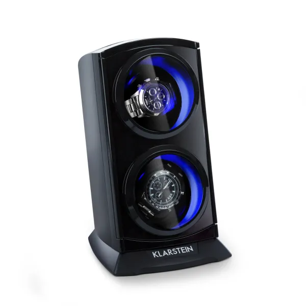 Klarstein St. Gallen Premium, naťahovač na hodinky, 2 hodiniek, 4 rýchlosti, čierny
