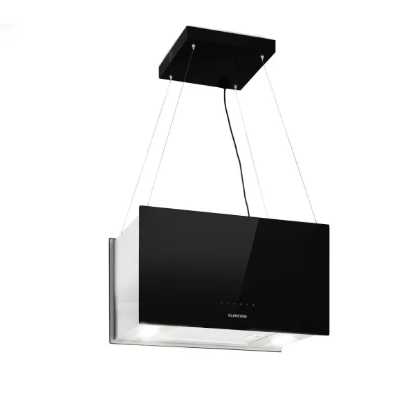 Klarstein Kronleuchter L, digestor, 60 cm, ostrovčekový, 577 m³/h, dotykové ovládanie, LED, čierny