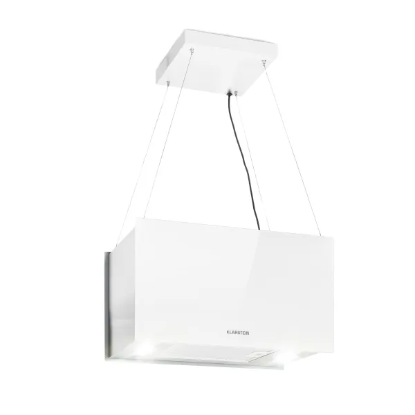 Klarstein Kronleuchter L, digestor, 60 cm, ostrovčekový, 577 m³/h, dotykové ovládanie, LED, biely