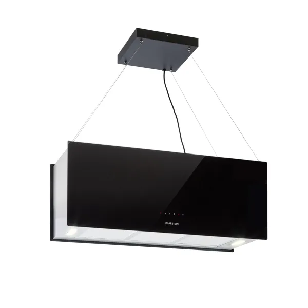 Klarstein Kronleuchter XL, digestor, 90 cm, ostrovčekový, 577 m³/h, dotykové ovládanie, LED, čierny