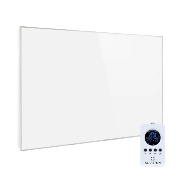 Klarstein Wonderwall Air 96, infračervený ohrievač, 120 x 81 cm, 960 W, nástenná montáž, diaľkový ovládač, biely