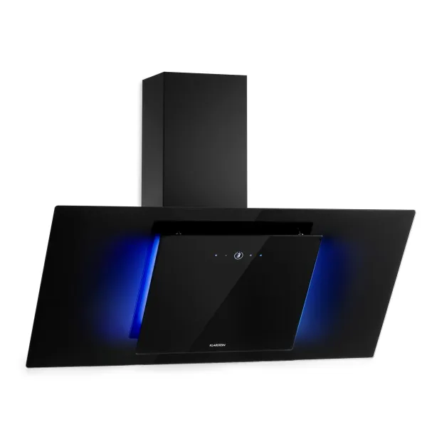 Klarstein Eleonora 90, digestor, 90 cm, nastenný, 452 m³/h, dotykový panel, LED, A++, čierny