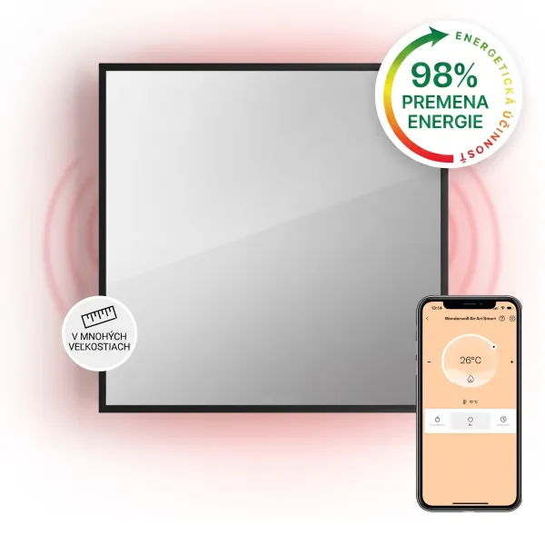 Klarstein La Palma 500 smart, infračervený ohrievač 2 v 1, 60 x 60 cm, 500 W, zrkadlová predná časť
