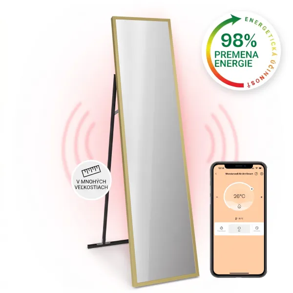 Klarstein La Palma 900 smart, infračervený ohrievač, 40 x 160 cm, 900 W, zrkadlový stojan