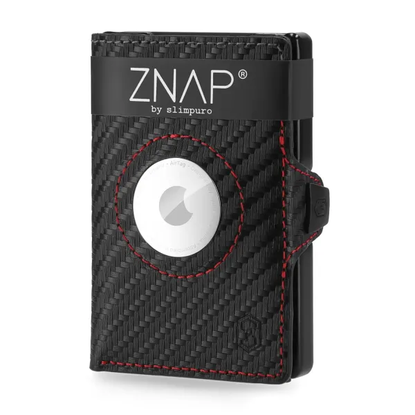 Slimpuro ZNAP Airtag peňaženka na 8 kariet s priehradkou na mince 8,9 x 1,5 x 6,3 cm (ŠxVxH) s RFID ochranou