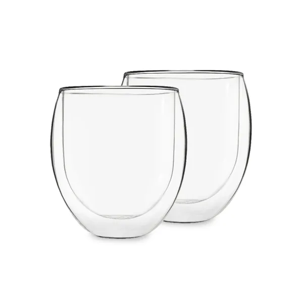 Feelino Ice set 2, čajové poháre, set 2 ks, 400 ml, vysokokvalitné borosilikátové sklo, vhodné do umývačky riadu