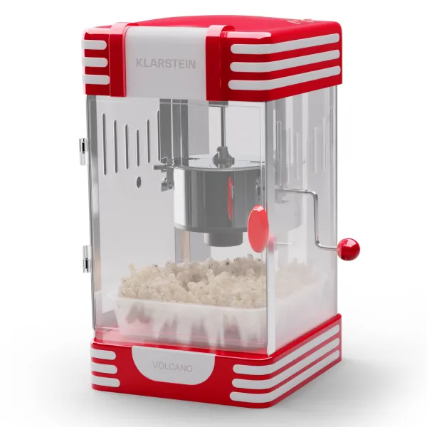 Klarstein Volcano Popkornovač 300 W hrniec z nehrdzvejúcej ocele 60 g / 4 min Retro-Design