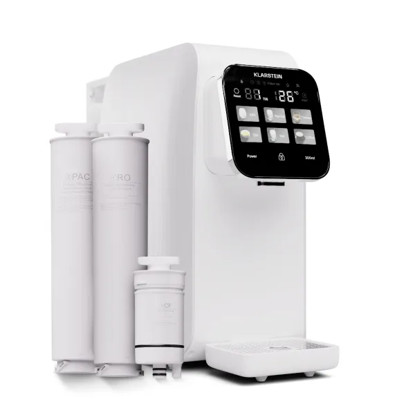 Klarstein AquaLine 3L, čistička vody, 5-stupňová filtrácia, objem 3 l, 6 teplôt vody, biela