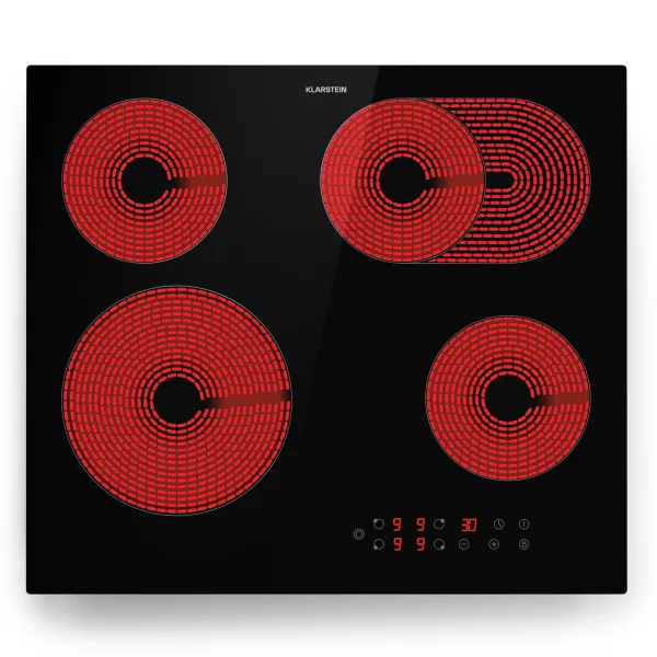Klarstein Virtuosa 4, varná doska, 60 cm, 6600 W, dvojzónová, Pluszone, časovač, sklokeramika