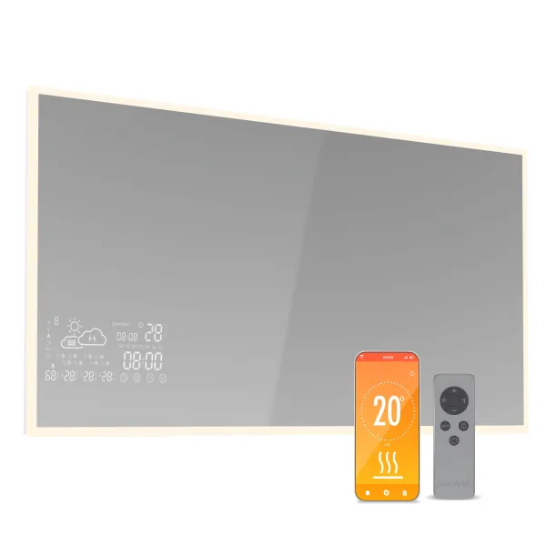 Blumfeldt Infračervený ohrievač, Smart Mirror, Infračervené žiarenie, 600 W, IP43