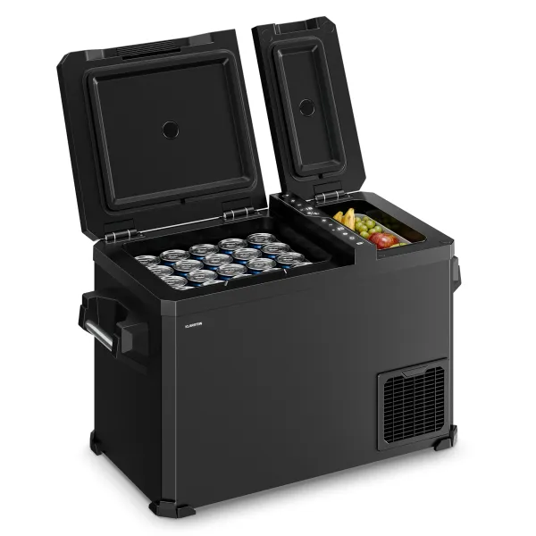 Klarstein Arctiq Duo chladiaca box | S kompresorom | 43 l | 58 plechoviek | -18 - 20 °C | Čierna | 78 cm