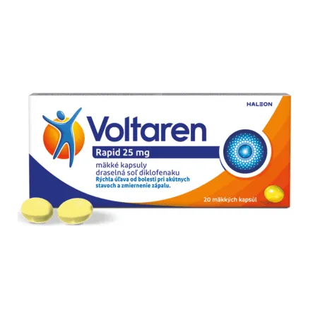 VOLTAREN Rapid 25 mg pre rýchlu uľavu od bolesti 20 kapsúl
