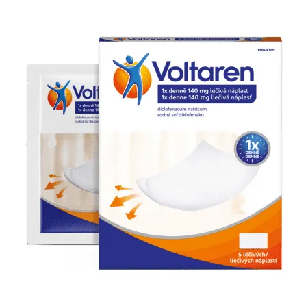 VOLTAREN Liečivá náplasť 1x denne na bolesť chrbta 5 ks