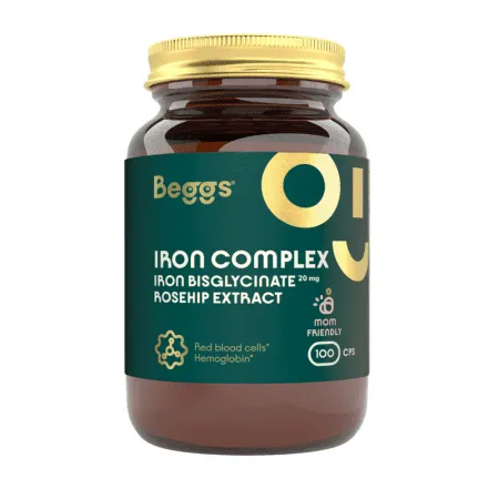 BEGGS Iron bisglycinate 20 mg + rosehip extract 100 kapsúl