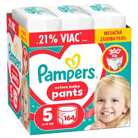 PAMPERS Active baby diaper pants 5  11-17 kg 164 ks